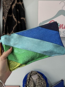 Metallic Leather Rainbow Bag - Azure